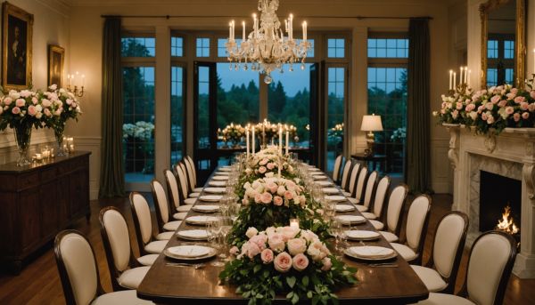 Les centres de table floraux illuminent le dîner